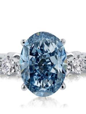 Oval Cut Blue Sapphire Engagement Ring Sterling Silver Promise Ring for Women