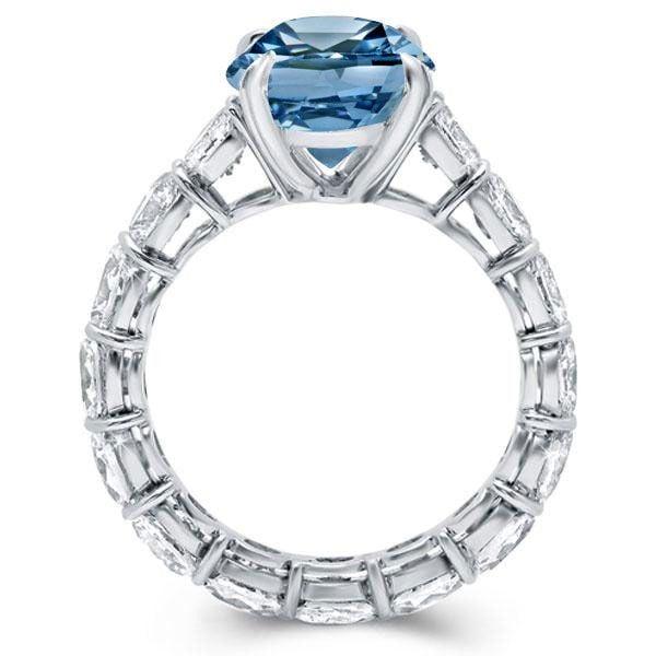 Oval Cut Blue Sapphire Engagement Ring Sterling Silver Promise Ring for Women