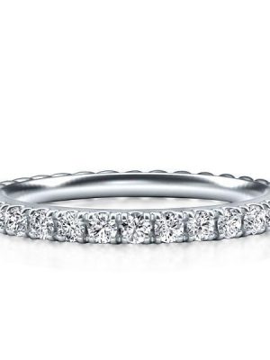 Twisted Rope Wedding Band with Created White Sapphire in Sterling Silver