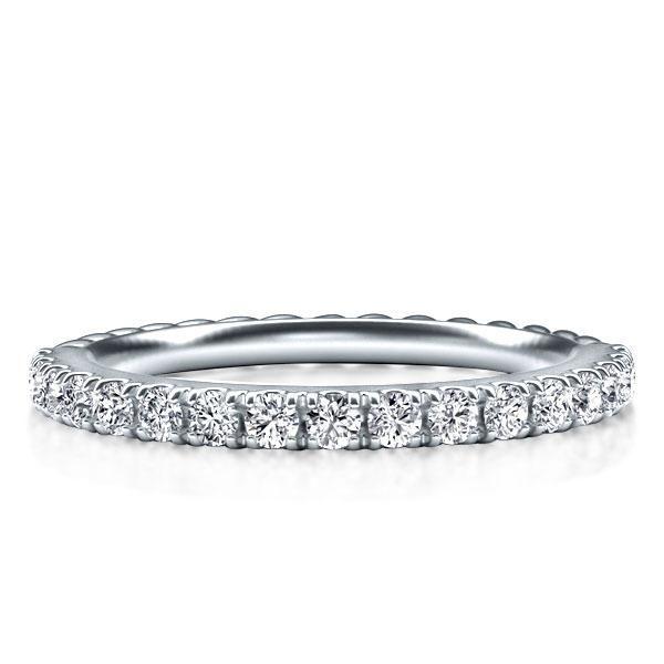 Twisted Rope Wedding Band with Created White Sapphire in Sterling Silver
