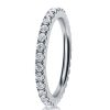 Twisted Rope Wedding Band with Created White Sapphire in Sterling Silver