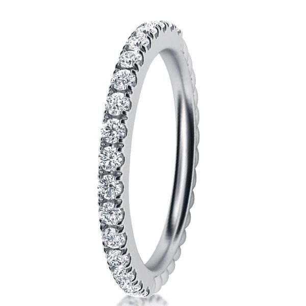 Twisted Rope Wedding Band with Created White Sapphire in Sterling Silver
