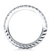 Twisted Rope Wedding Band with Created White Sapphire in Sterling Silver