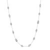 Bezel Set White Sapphire Tennis Necklace in 925 Sterling Silver, Multi-Cut Stones