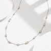 Bezel Set White Sapphire Tennis Necklace in 925 Sterling Silver, Multi-Cut Stones