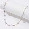 Bezel Set White Sapphire Tennis Necklace in 925 Sterling Silver, Multi-Cut Stones