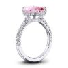 Oval Created Pink Sapphire Bridal Set in 925 Sterling Silver