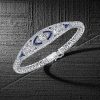 Art Deco Tennis Bracelet in Sterling Silver with Simulated Diamonds