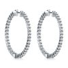 Sterling Silver Hoop Earrings - 31.2mm Lightweight Hinged Hoops