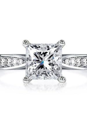 2.00 CT. TW. Princess Cut Solitaire Engagement Ring in Rhodium-Plated Sterling Silver