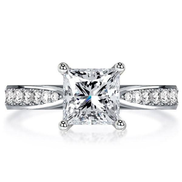 2.00 CT. TW. Princess Cut Solitaire Engagement Ring in Rhodium-Plated Sterling Silver