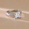 2.00 CT. TW. Princess Cut Solitaire Engagement Ring in Rhodium-Plated Sterling Silver