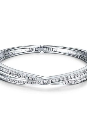 Sterling Silver Plated Women's Bracelet with 2.00 CT. TW Stones - 7.5 Inches