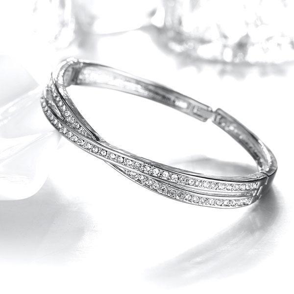 Sterling Silver Plated Women's Bracelet with 2.00 CT. TW Stones - 7.5 Inches