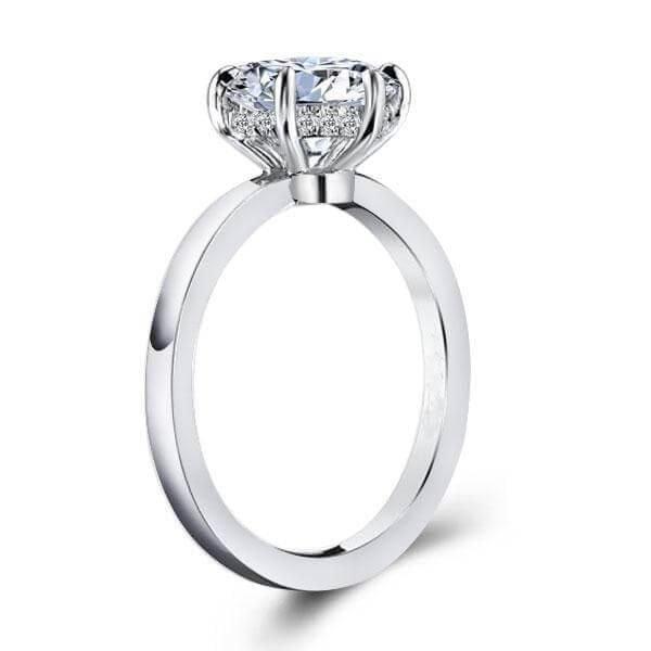 3-Piece Solitaire Eternity Wedding Set with Created White Sapphire in Sterling Silver
