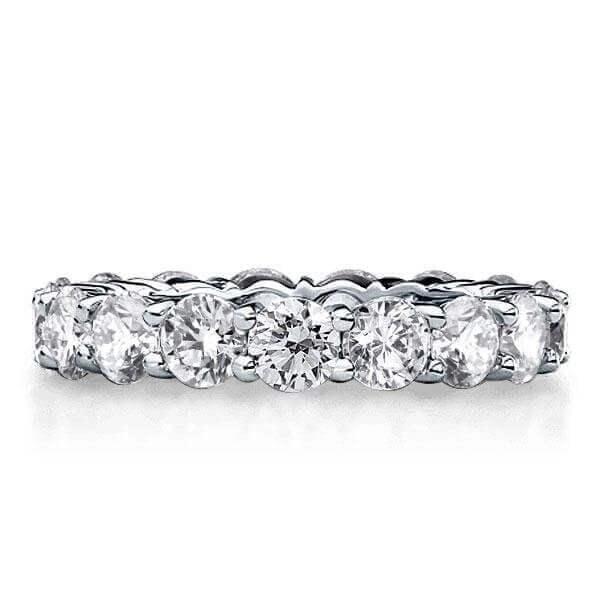 3-Piece Solitaire Eternity Wedding Set with Created White Sapphire in Sterling Silver