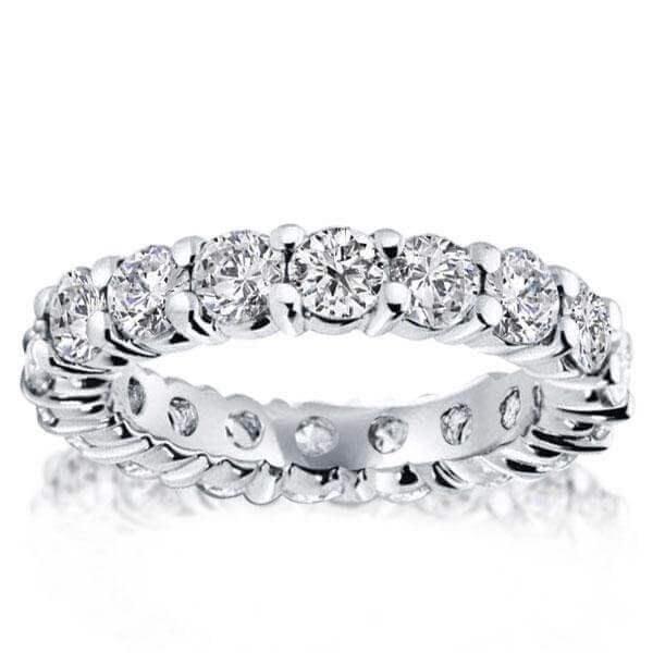 3-Piece Solitaire Eternity Wedding Set with Created White Sapphire in Sterling Silver