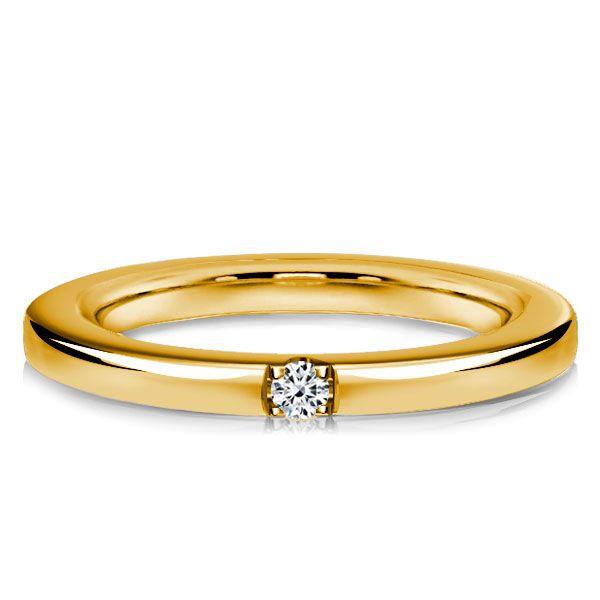 2mm Sterling Silver Single Stone Wedding Band - Classic & Dainty