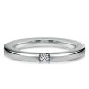 2mm Sterling Silver Single Stone Wedding Band - Classic & Dainty