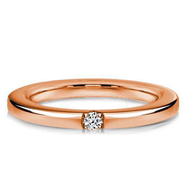 2mm Sterling Silver Single Stone Wedding Band - Classic & Dainty