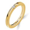 2mm Sterling Silver Single Stone Wedding Band - Classic & Dainty