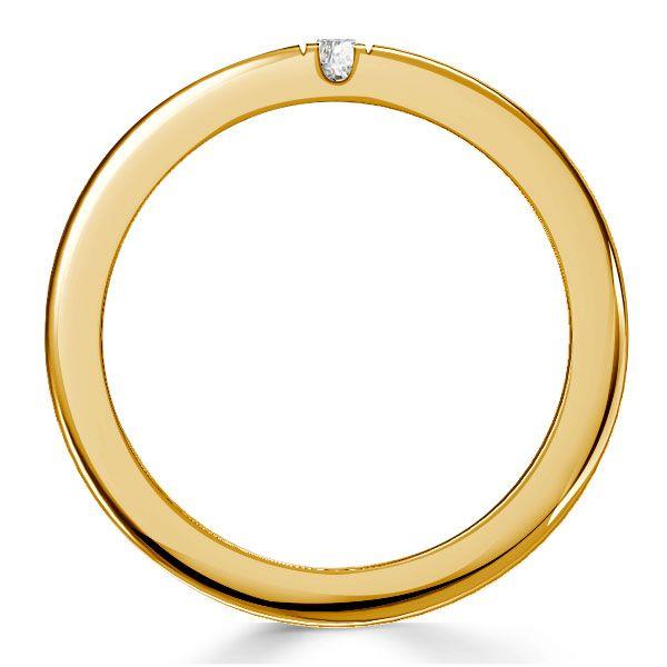 2mm Sterling Silver Single Stone Wedding Band - Classic & Dainty