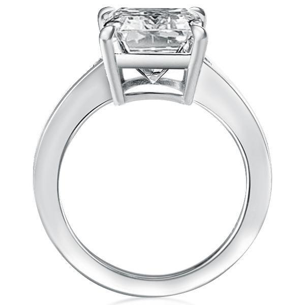 Blue Emerald Cut Engagement Ring - 925 Sterling Silver - 5 Carat Center Stone