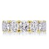 Golden Eternity Cushion Cut Wedding Band - 18K Gold Plated Sterling Silver
