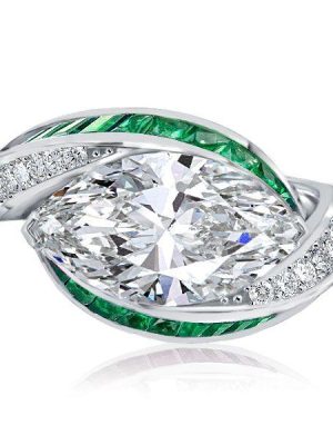 Marquise Cut Vintage Engagement Ring - 925 Sterling Silver
