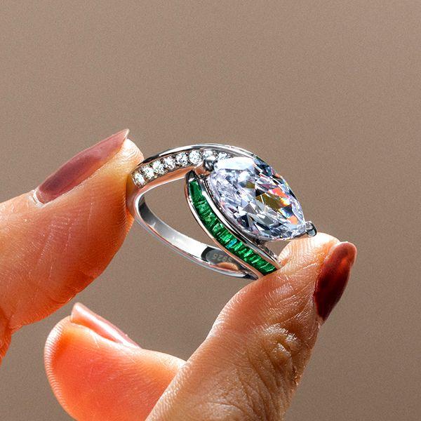Marquise Cut Vintage Engagement Ring - 925 Sterling Silver