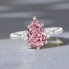 Pear Shaped Pink Stone Ring for Women, 3.00 CT. TW., Sterling Silver