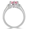 Pear Shaped Pink Stone Ring for Women, 3.00 CT. TW., Sterling Silver