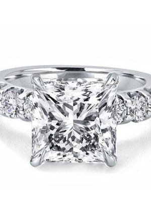 Princess Cut 4.00 CT Simulated Diamond Wedding Ring - 925 Sterling Silver