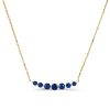 Dainty Blue Round Cut Pendant Necklace for Women in 925 Sterling Silver