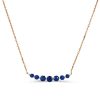 Dainty Blue Round Cut Pendant Necklace for Women in 925 Sterling Silver