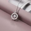 Beating Heart Necklace - 925 Sterling Silver Pendant with Simulated Diamond