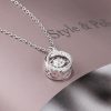Beating Heart Necklace - 925 Sterling Silver Pendant with Simulated Diamond