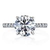 Classic Half Eternity White Sapphire Engagement Ring - Sterling Silver