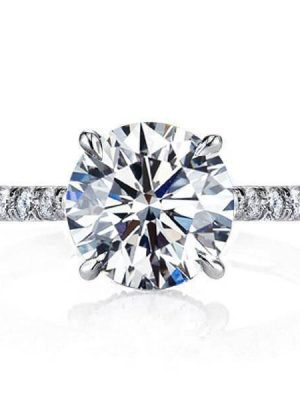 Classic Half Eternity White Sapphire Engagement Ring - Sterling Silver