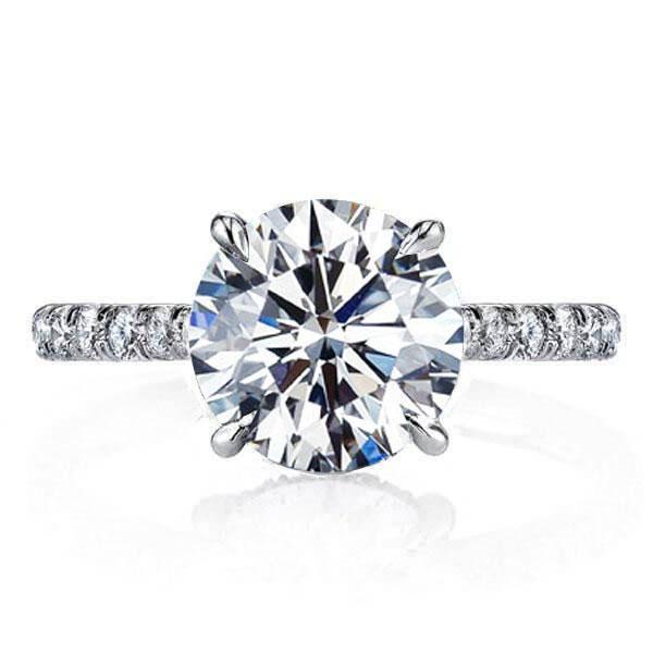 Classic Half Eternity White Sapphire Engagement Ring - Sterling Silver