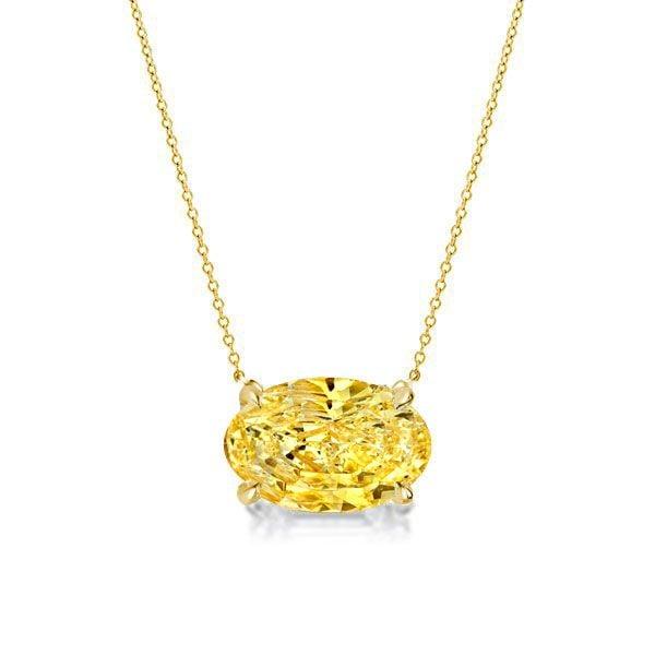 18K Gold Plated Sterling Silver Yellow Topaz Solitaire Necklace and Earrings Jewelry Set