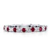 Eternity Wedding Band for Women in 925 Sterling Silver with White & Ruby Sapphires