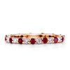 Eternity Wedding Band for Women in 925 Sterling Silver with White & Ruby Sapphires