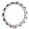 Eternity Wedding Band for Women in 925 Sterling Silver with White & Ruby Sapphires