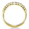 Golden V-Shaped Wedding Band - 18K Gold Plated Sterling Silver with Simulated Diamonds