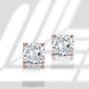 Cushion Cut Rose Gold Stud Earrings - 2.0 CT Simulated Diamond