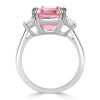 Pink Sapphire Sterling Silver Engagement Ring for Women - 5.00 CT Center Stone