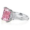 Pink Sapphire Sterling Silver Engagement Ring for Women - 5.00 CT Center Stone