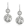 Classic Sterling Silver Round Drop Earrings with Leverback Closure