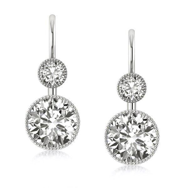 Classic Sterling Silver Round Drop Earrings with Leverback Closure